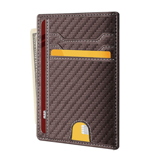 Mens Leather Slim Wallet Credit Card Holder RFID Blocking Pocket ID