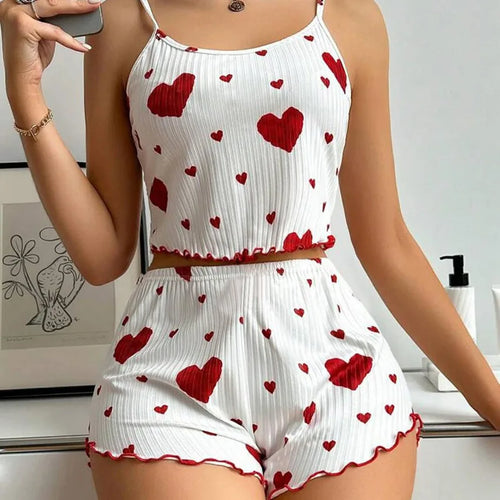Women's Pajamas Set Sleepwear 2 PCS Short Tank Tops And Shorts S M L