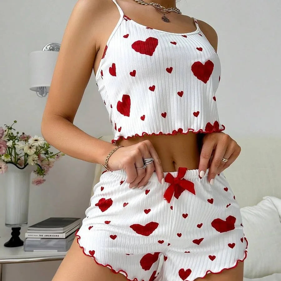 Women's Pajamas Set Sleepwear 2 PCS Short Tank Tops And Shorts S M L