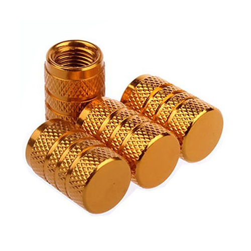 Dsycar 4pcs Silver Car Tire Valve Stems Cap Knurling Style Tire Valve