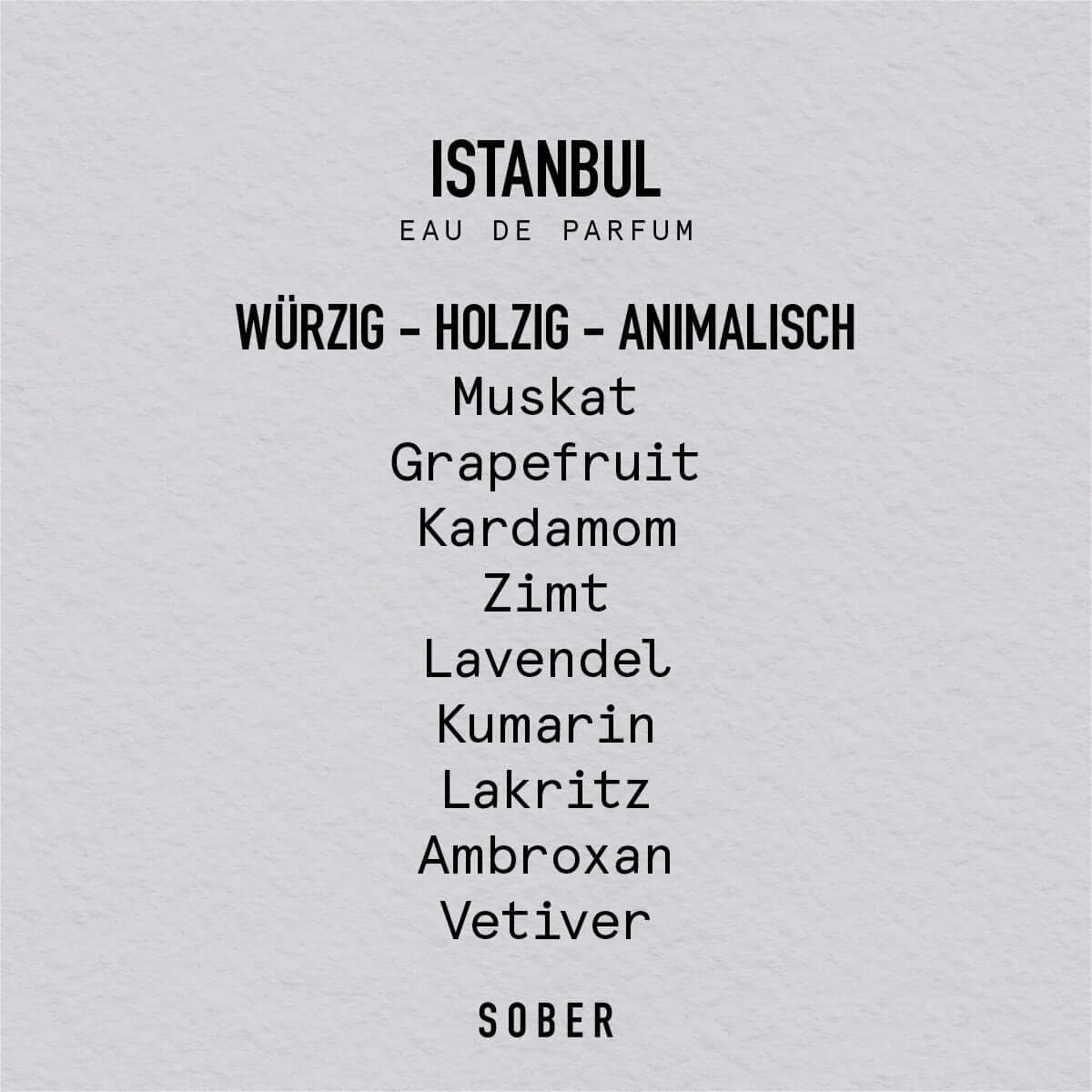 SOBER ISTANBUL - Eau de Parfum