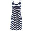 Fashion Striped Dress Summer Dress Loose Simple Sleeveless Dress