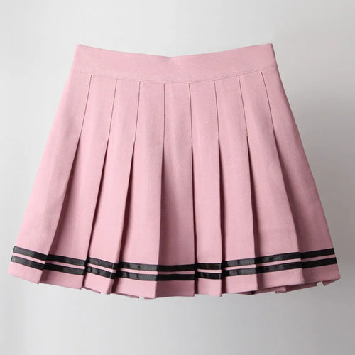 Vintage Korean Style Patchwork Skirt Harajuku JK Black Pleated Skirts
