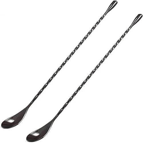 Cocktail Spoon Bar Stirring Spoon Long Handle Stainless Steel Spiral