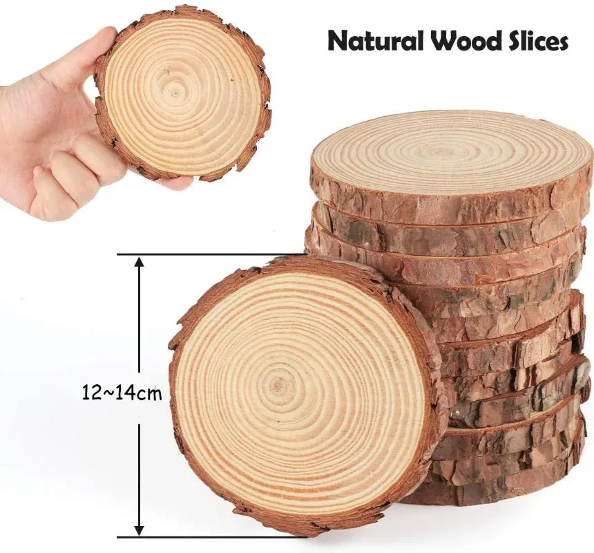 3-16CM/1-10pcsThick Natural Pine Round Unfinished Wood Slices Circles