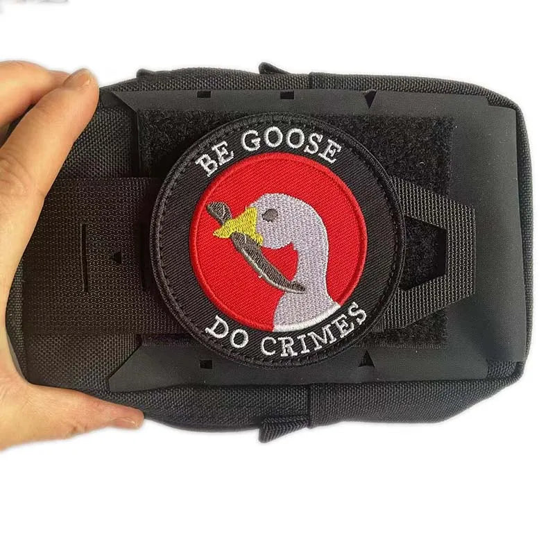 Animal With Knife Fabric Applique Embroidery Hook and Loop Patch,Peace