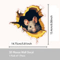 1PC 3D effect personalized mouse hole sticker reading white mouse