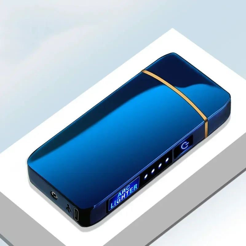 2024 New Windproof Electric Metal Lighter Double Arc Flameless Plasma