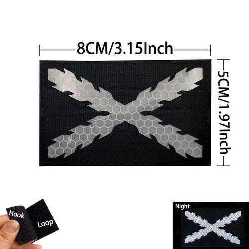 Infrared Reflective Patch Spanish Flag,Burgundy Cross Emblem Applique