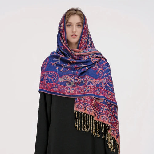 Bohemia Pashmina Hijab Scarf Long Muslim Cashmere Shawl Female Foulard