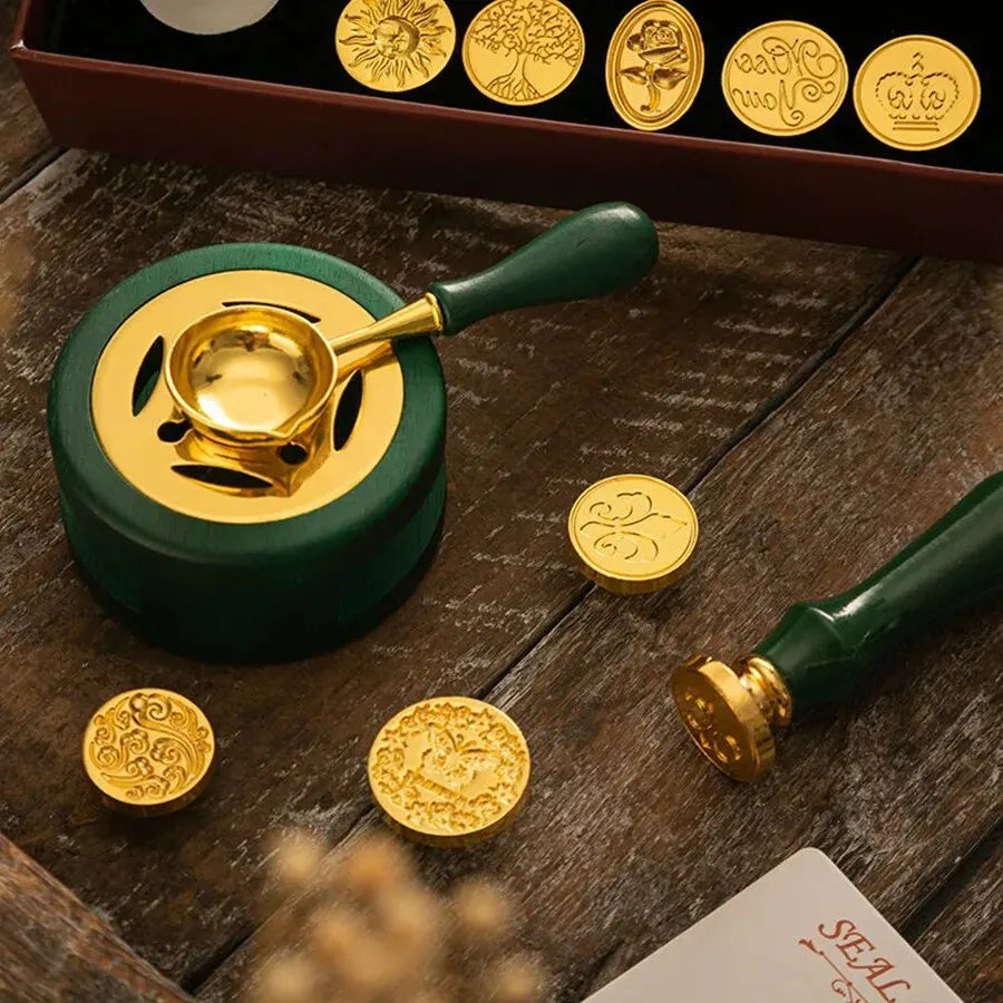 1set Wax Seal Warmer,Wax Seal Kit with Wax Seal Spoon for Melting Wax