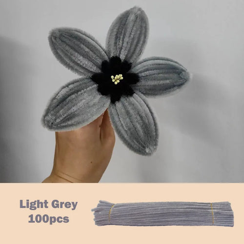 100pcs Colorful Chenille Stems Pipe Cleaners Plush Tinsel Stem Wired