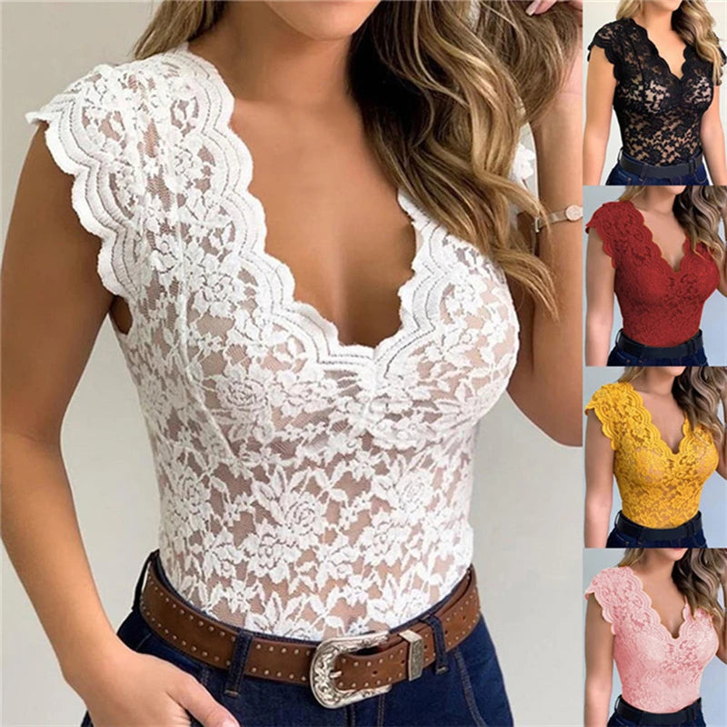 Women Summer Sexy Lace Crochet Cardigan Casual Solid Color Tops Female