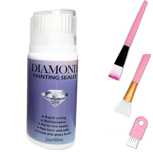 60ML/120ML/200ML Diamond Painting Sealer with 3 Pcs Brushes Diamond