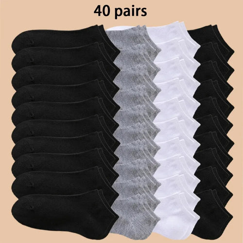 4/5/10/20/40 Pairs of Solid Color Socks, Soft and Lightweight Ankle