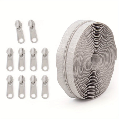 1 group = 4.5m zipper + 10 plastic zipper heads, 20 colors optional,