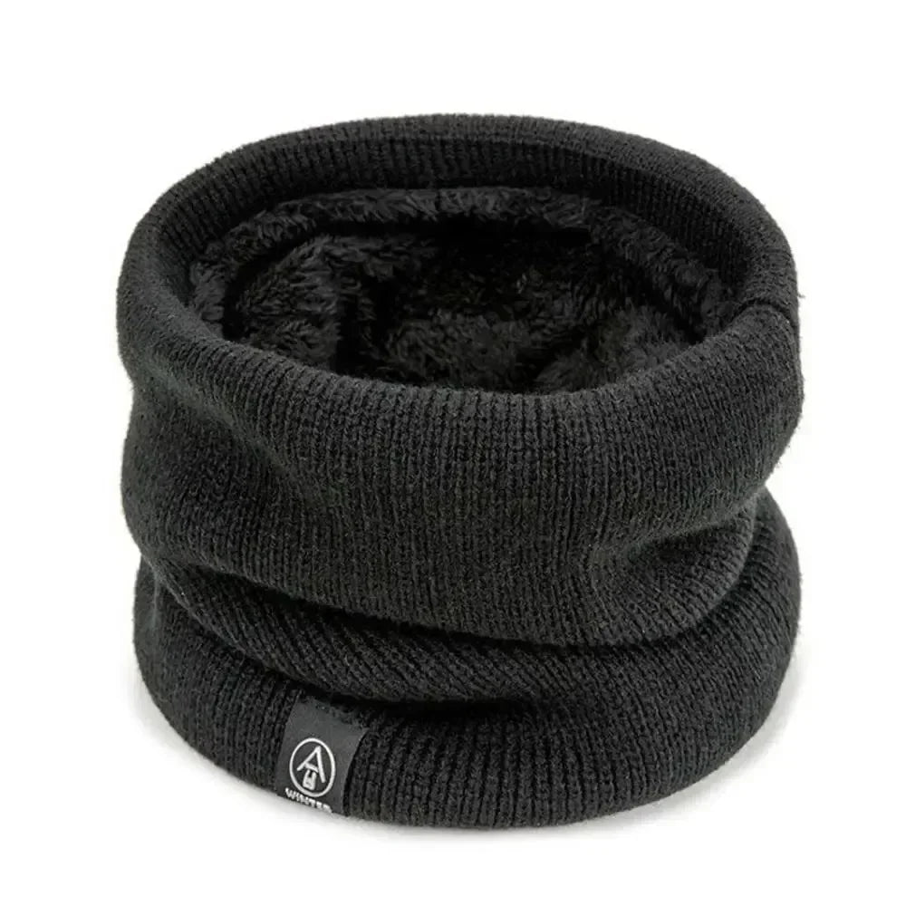 Winter Warm Knitted Ring Scarf For Women Men Plush Full Mask Tutdoor