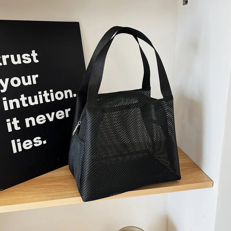 New Large Capacity Mesh Bag with handle Travel Toiltery Makeup Bag