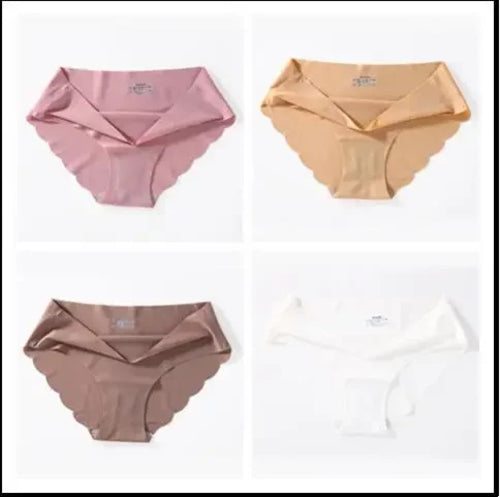 4 PCS/Lot Seamless Panties for Women Plain Panties Slip Silk Female