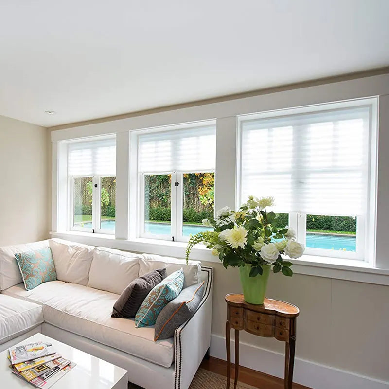 1PC Self-Adhesive Non-Woven Pleated Blinds Folding Curtains For