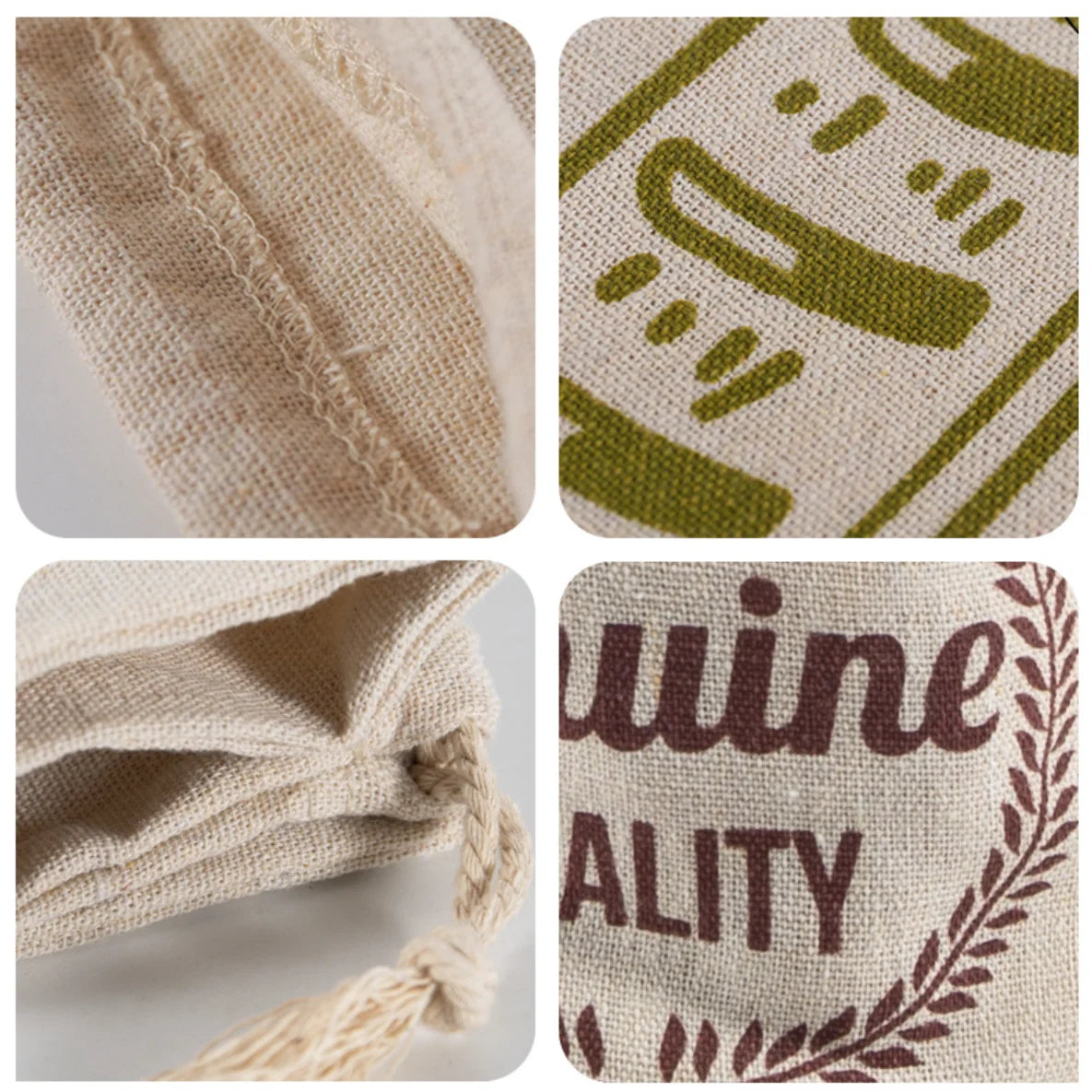 3 style Linen Bread Bags Reusable Drawstring Bag For Loaf Homemade