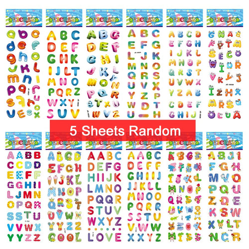 5 Sheets Kids Stickers Puffy Stickers for Children Birthday Christmas