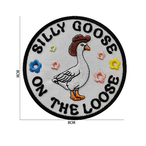 Animal With Knife Fabric Applique Embroidery Hook and Loop Patch,Peace