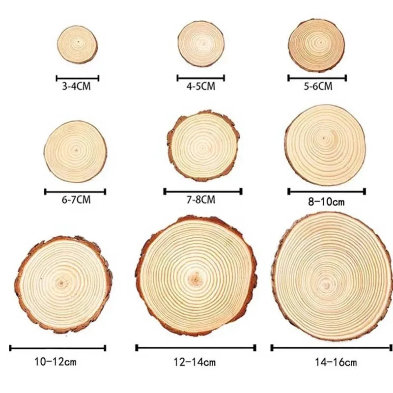 3-16CM/1-10pcsThick Natural Pine Round Unfinished Wood Slices Circles