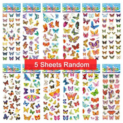 5 Sheets Kids Stickers Puffy Stickers for Children Birthday Christmas