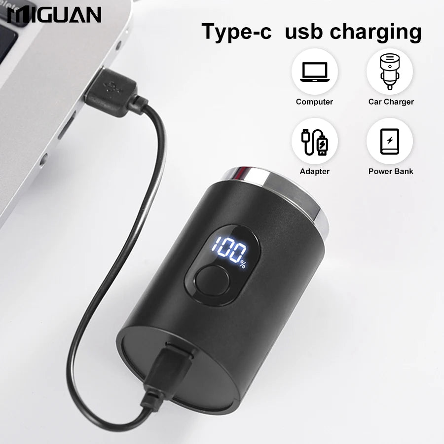 Compact Electric Shaver for Men - Digital Display, USB Fast Charging,