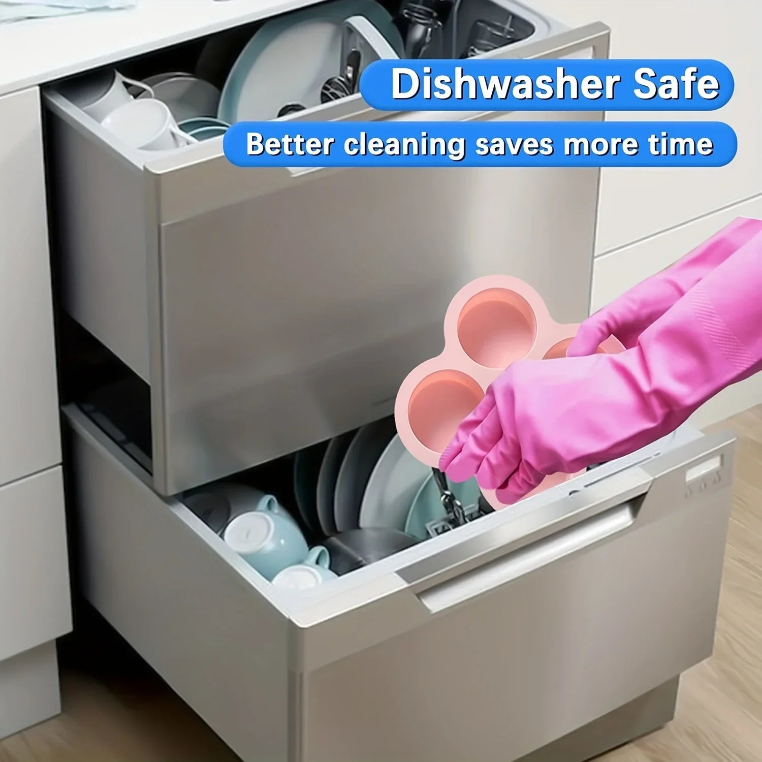 Air Fryer Egg Mold Round Shape Eggs Mold 4 Cavity Non-Stick Silicone