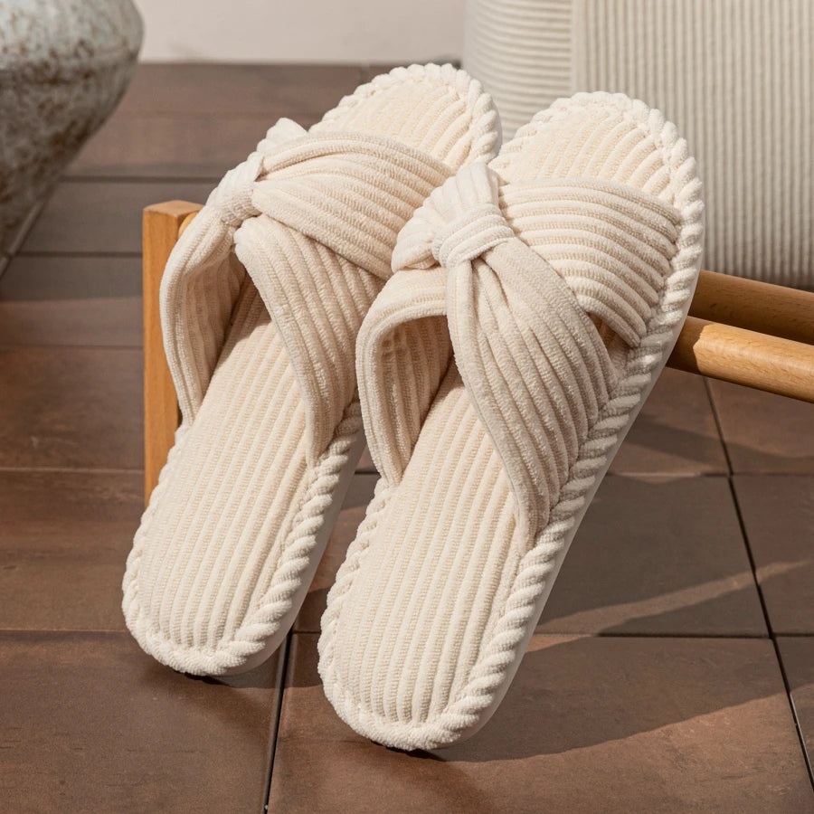 Bow Fashion Women's Slippers Indoor Bedroom Soft Sole Exquisite