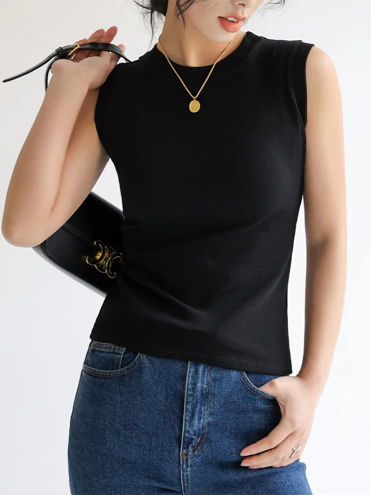 Camisole Vest for Women  Round Neck Colourful Basic Sleeveless