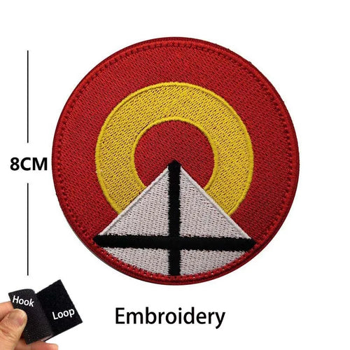 Infrared Reflective Patch Spanish Flag,Burgundy Cross Emblem Applique