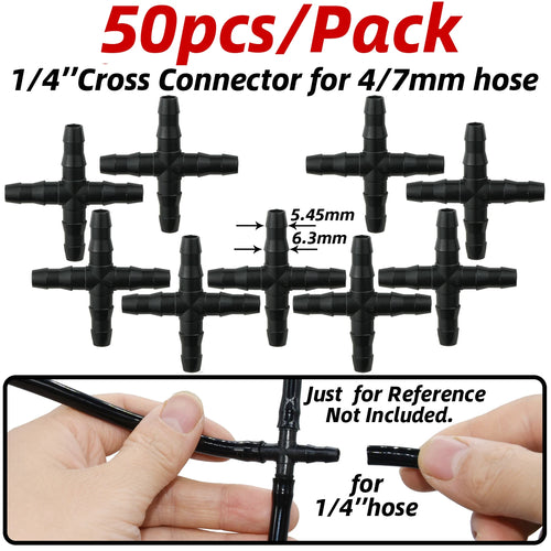 1-50pcs Barbed Connectors Irrigation Fittings Drip Irrigation Barbed