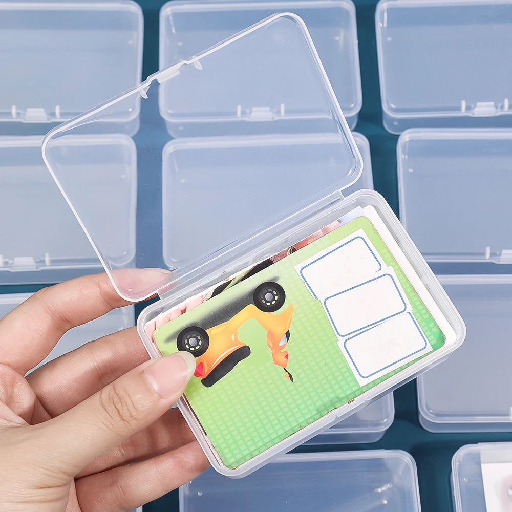 10/3Pcs Transparent Plastic Boxes Playing Cards Container Storage Case