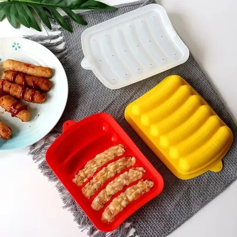 Sausage Maker Mould 6 Cavity Silicone DIY Ham Hot Dog Making Moulds