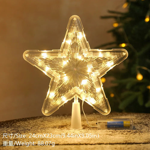 15cm Christmas Decoration Glowing Tree Topper Glitter Shining Star