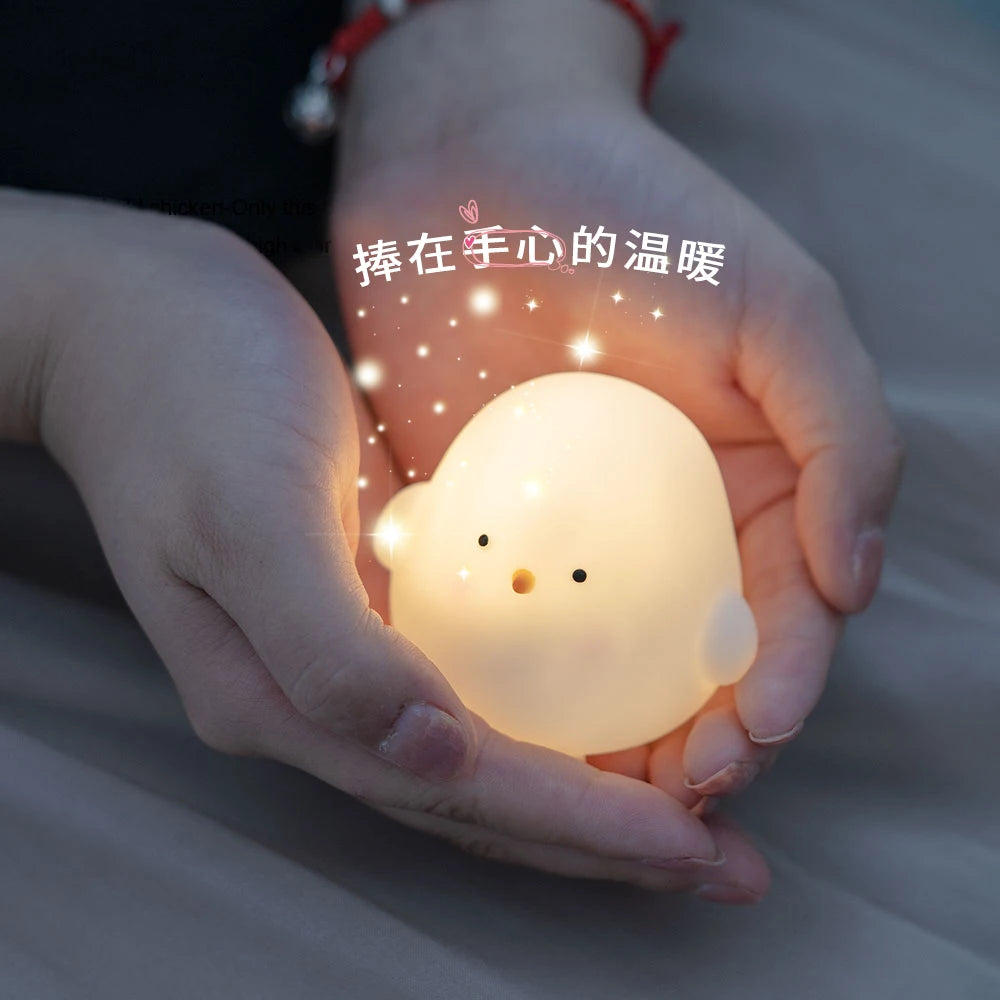 Cute Chicken Soft Lighting Small Night Light Bedside Lamp Decoration