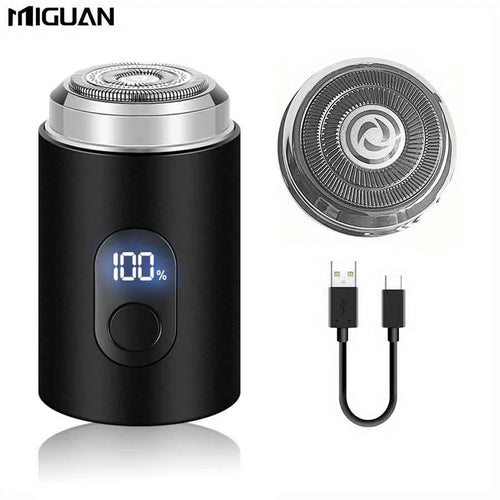 Compact Electric Shaver for Men - Digital Display, USB Fast Charging,