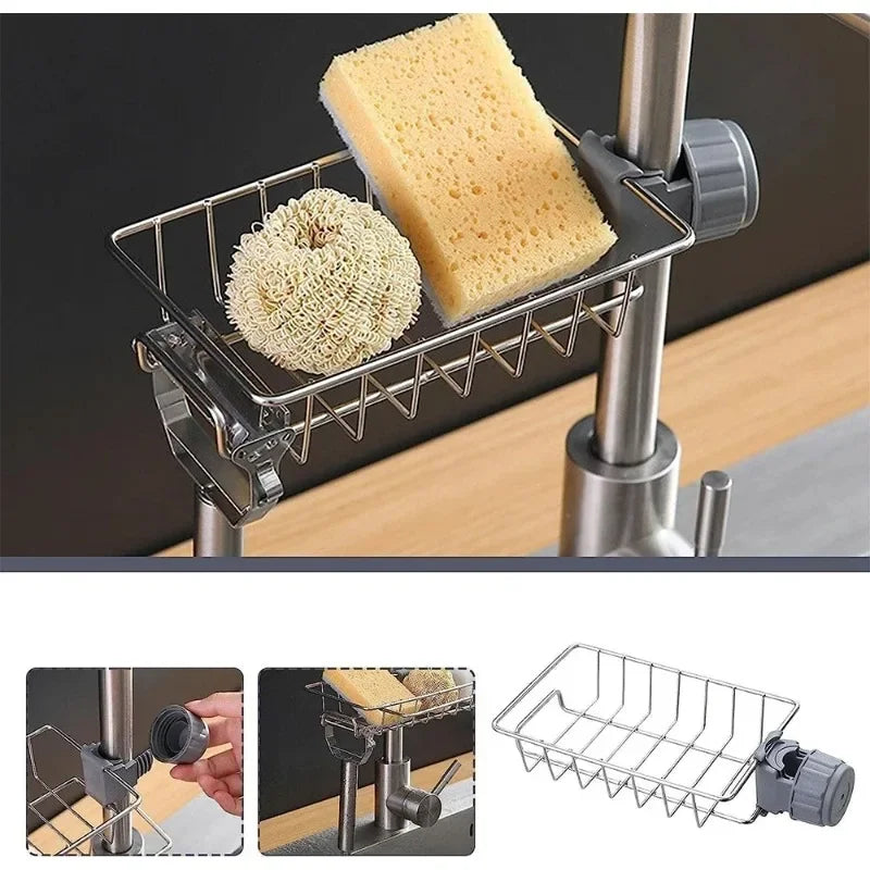 1PC Hanging Faucet Rack Adjustable Height Flexible and Rotatable