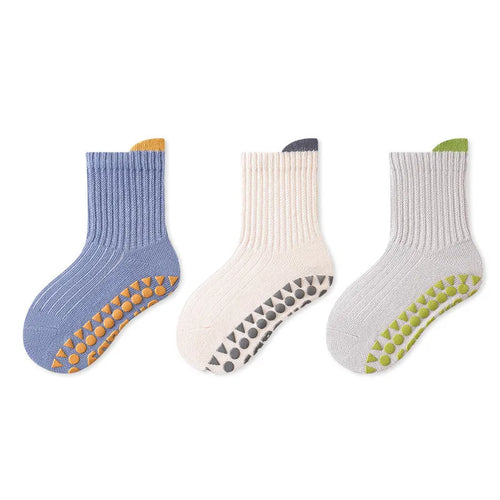 3Pairs/Lot Cotton Baby Anti-slip Socks For Boys Girls Low Cut Floor