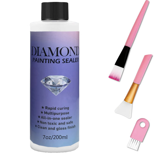 60ML/120ML/200ML Diamond Painting Sealer with 3 Pcs Brushes Diamond