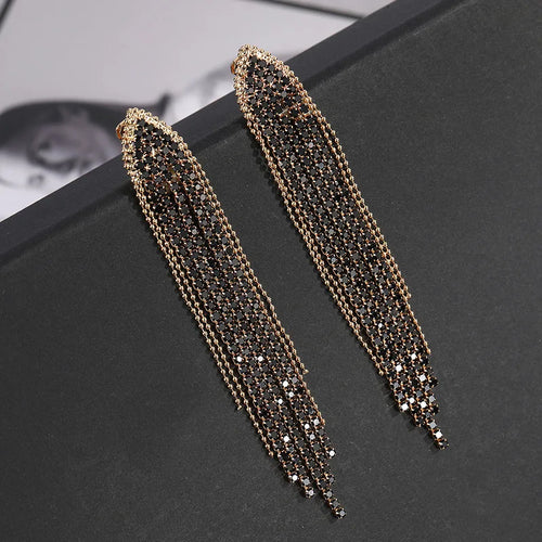 2PC Women's Fashion Copper Claw Chain Long Tassel Earrings Outdoor