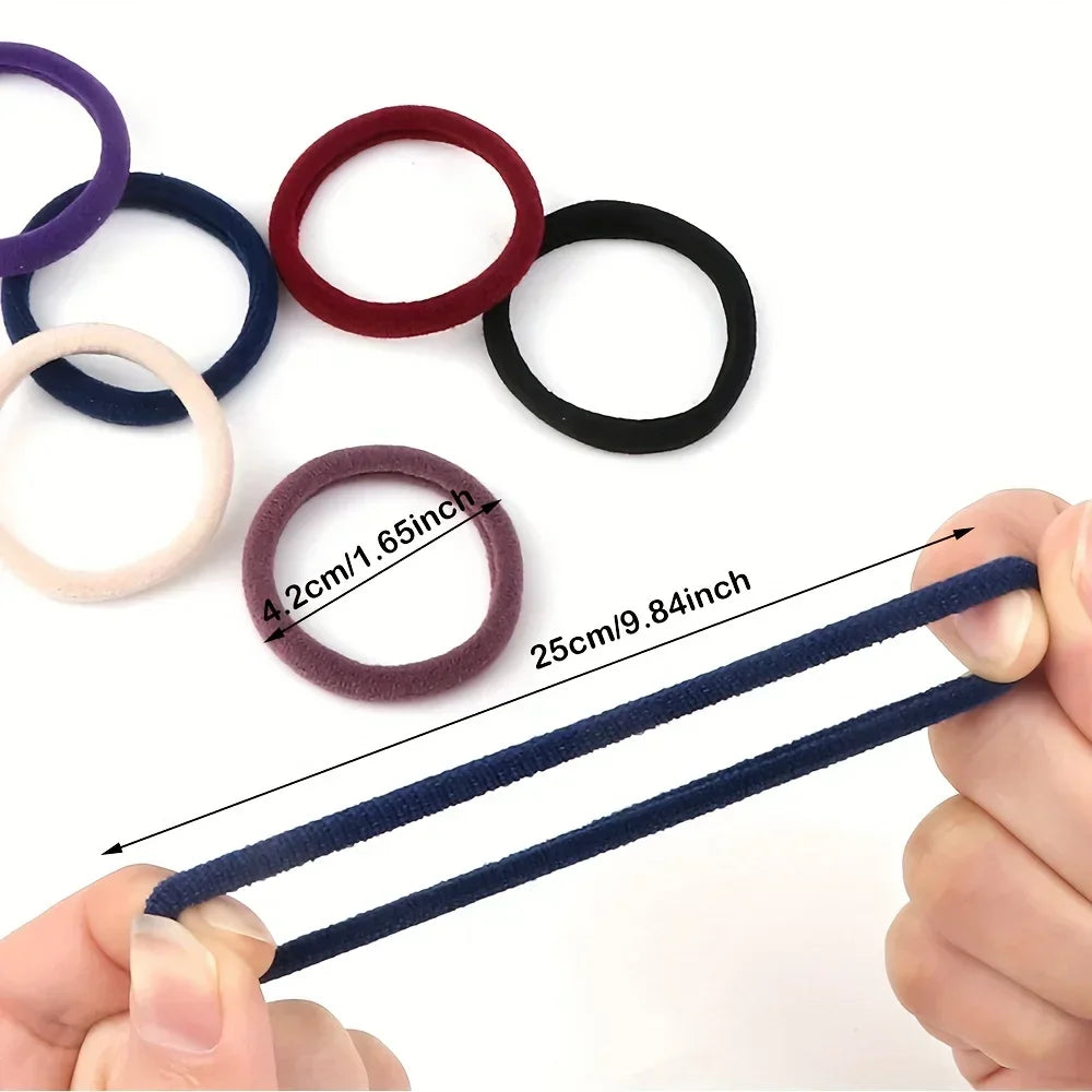 50/100pcs Soft Elastic Hair Ties Hair Bands Decorative Hair