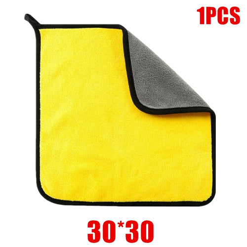 1/2/6pcs Microfiber Cleaning Towel Thicken Soft Drying Cloth Car Body
