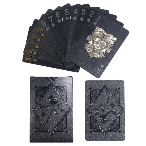 Black Rose Deck Poker Frosted Waterproof Plastic Playing Cards Texas