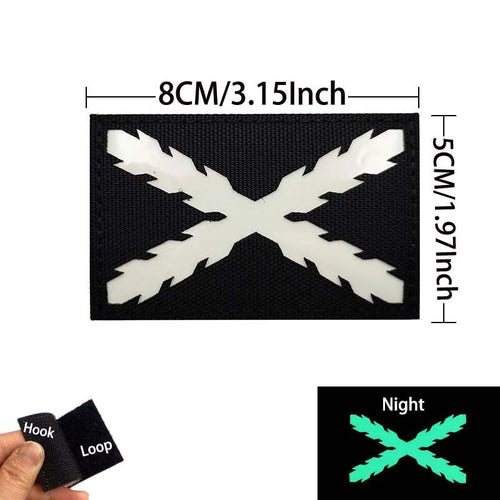 Infrared Reflective Patch Spanish Flag,Burgundy Cross Emblem Applique