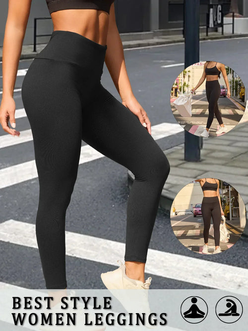 Women's Super Soft Leggings High Waisted Tummy Control No See Through