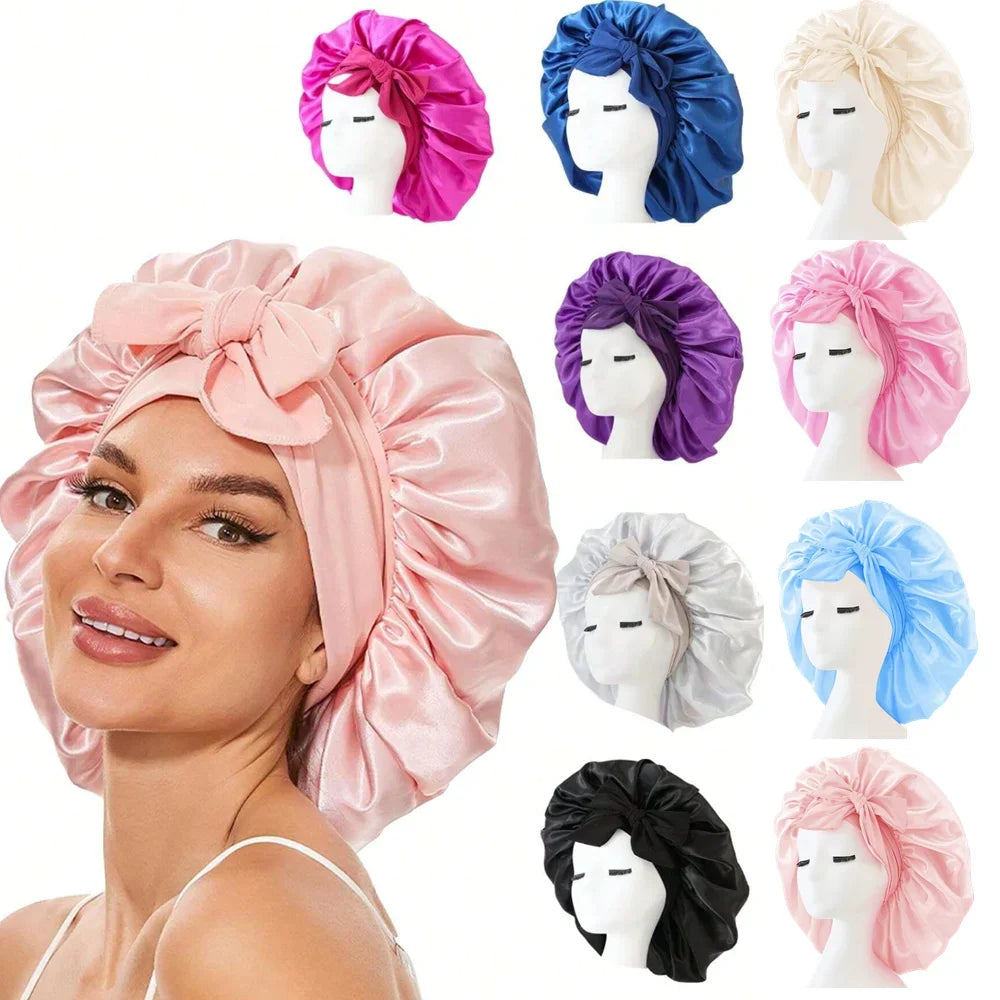 Satin Silk Hair Bonnet | Adjustable Tie Band | Sleep Bonnet for Women